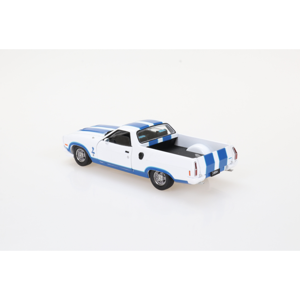 Ford Falcon XC Cobra Ute White with Blue Stripes Diecast Model Car 1:32 Scale (Approx. 14–15cm) Collectible | Universal Auto Spares