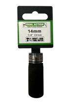 14mm 1/4" Drive Socket 6-Point Deep - Dual Action