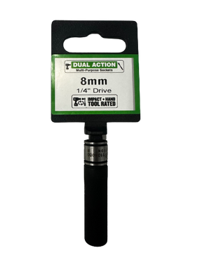 8mm 1/4" Drive Socket 6-Point Deep - Dual Action