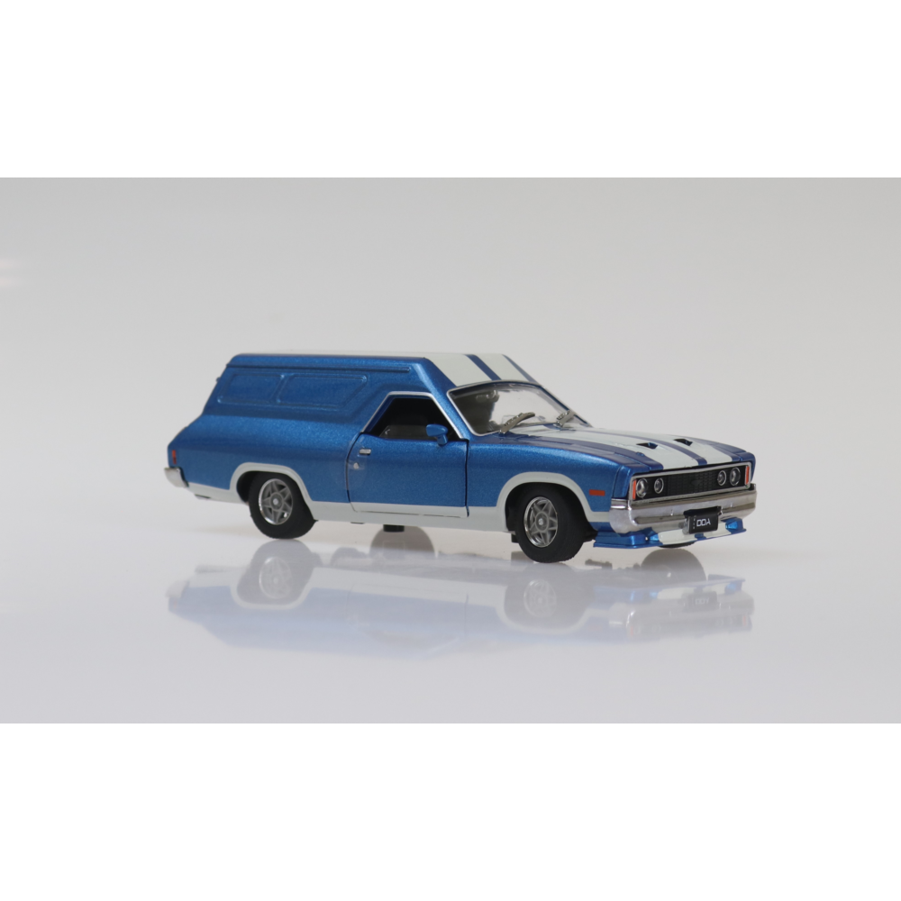 Ford Falcon XC Panel Van Dark Blue with White Stripes Diecast Model Car 1:32 Scale (Approx. 14–15cm) Collectible | Universal Auto Spares