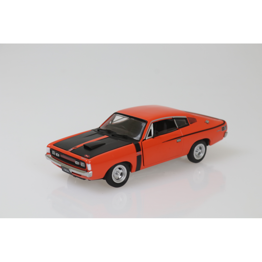 Chrysler Valiant Charger E38 Orange Fully Detailed Opening Doors & Bonnet Diecast Model Car 1:32 Scale (Approx. 14–15cm) Collectible | Universal Auto Spares