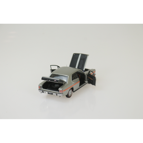 Ford Falcon XW GTHO Silver Fox with Orange Stripes Diecast Model Car 1:32 Scale (Approx. 14–15cm) Collectible | Universal Auto Spares