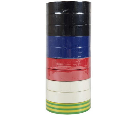 PVC Electrical Tape 18mm x 20m Mixed Colour 10 Pack - NITTO | Universal Auto Spares