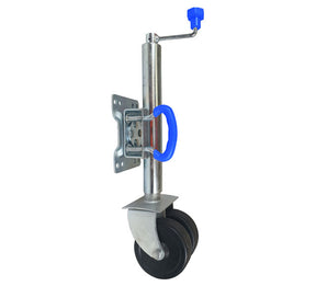 Jockey Wheel Swivel Bracket & 6" Twin Solid Rubber Tyres 340KG Rated - AUTOKING