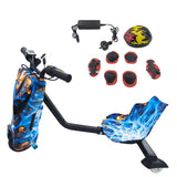 Electric Drift Go Kart for Kids 3 Wheel Ride On Trike with Bluetooth & 350W Blue Phoenix KART-01T - Machter