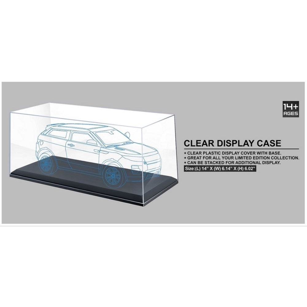 Black Model Car Display Case for 1:18 Scale (35.5cm) Collectible - Diecast Models