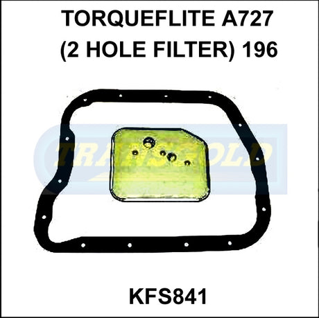 Transmission Filter Kit Fits Torqueflite A727 (2 Hole Filter) 1962-66 KFS841 - Transgold | Universal Auto Spares