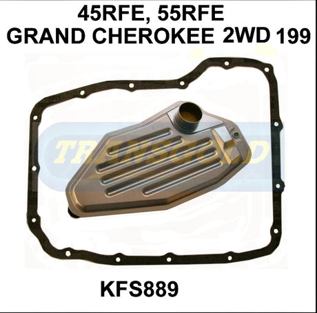 Transmission Filter Kit Fits Grand Cherokee 2WD 1999 On 45RFE, 55RFE KFS889 - Transgold | Universal Auto Spares