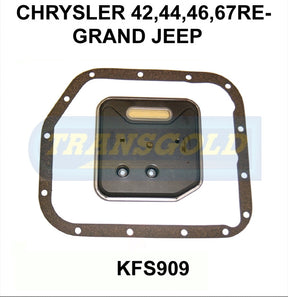 Transmission Filter Kit Fits Chrysler 42,44,46,67Re - Grand, Jeep Cherokee 1998 On KFS909 - Transgold