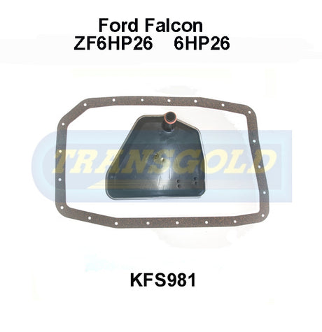 Transmission Filter Kit Fits Falcon (BF) 6 Spd To Suit Metal Pan 2003 On KFS981 - Transgold | Universal Auto Spares