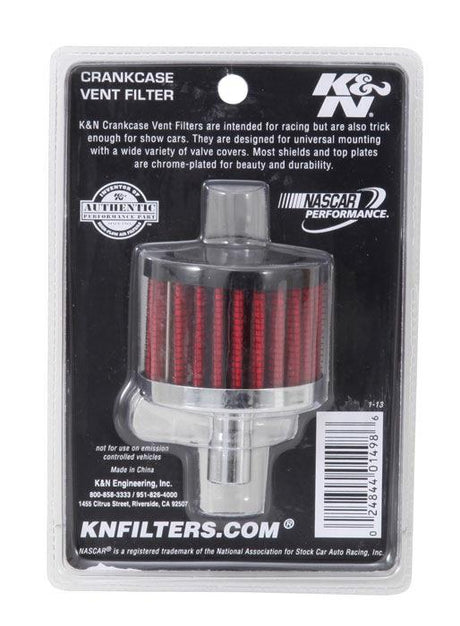 Reusable Vent Breather Air Filter 1/2 Vent 2 D 1-1/2H Steel Base KN621010 - K&N Filters