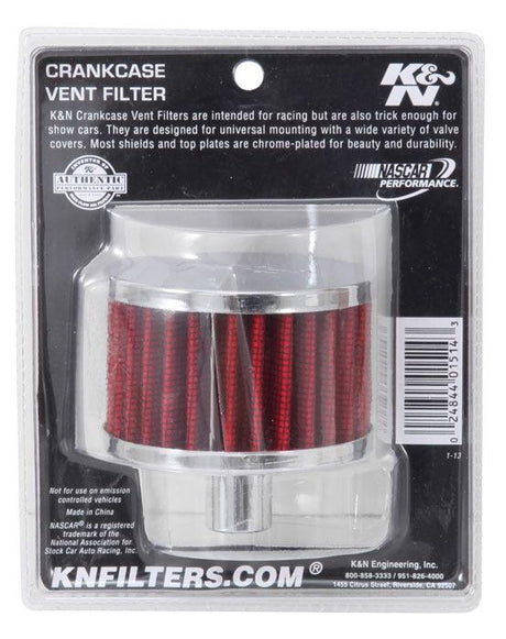 Reusable Vent Filter 0.75"Vent 3"OD 2"Height Chrome Top KN621160 - K&N Filters