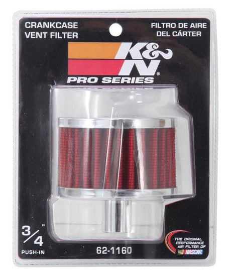 Reusable Vent Filter 0.75"Vent 3"OD 2"Height Chrome Top KN621160 - K&N Filters
