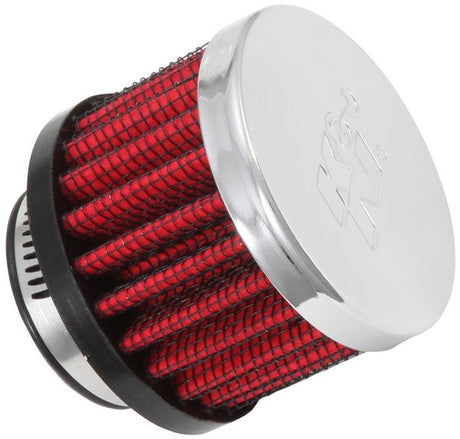 Vent Air Filter / Breather Chrome Top 1¨ ID Flange 2¨ OD 1.5¨ Height KN621370 - K&N Filters