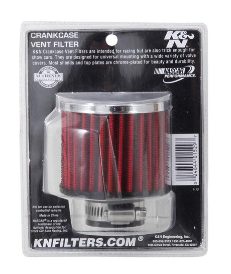 Reusable Vent Breather Air Filter 1-1/4"ID Vent 3"Dia 2-1/2"L KN621390 - K&N Filters