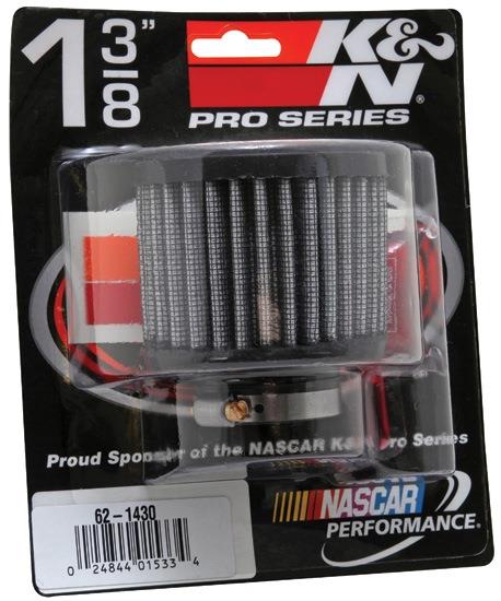Reusable Vent Breather Filter 1-3/8" Vent 3"D 2-1/2"H Rubber KN621430 - K&N Filters