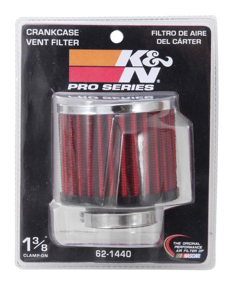 Reusable Vent Breather Filter 1.375¨Flange 3¨OD 2.5¨High Chrome Top KN621440 - K&N Filters