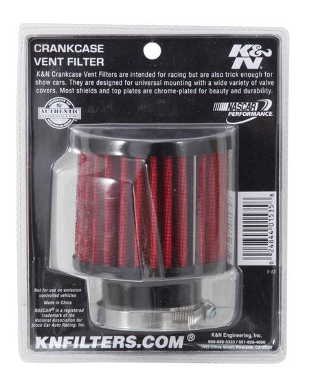 Reusable Vent Air Filter Rubber Top 1.5" Flange 3" OD 2.5" Height KN621450 - K&N Filters