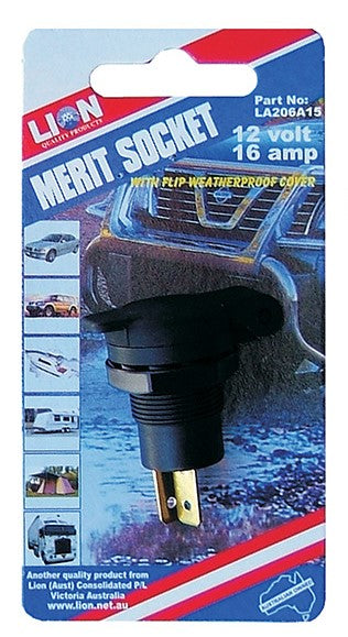 Merit Socket 12 Volt 16 AMP Heavy Duty - LION | Universal Auto Spares