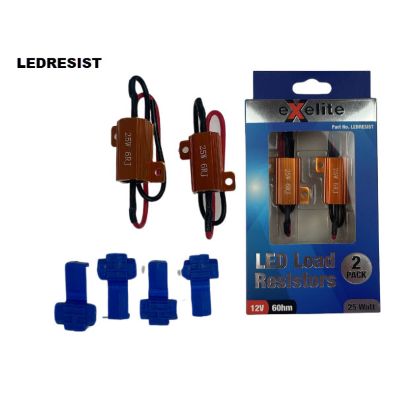 KED Load Resistors 12V 25W (2PK) LEDRESIST - Exelite