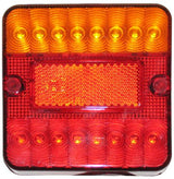 16 LED 12V Square Trailer Lamp Polycarbonate Lens - AUTOKING