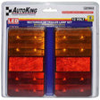 8 LED 12V Rectangular Trailer Lamp Set UV Stabilized, Waterproof - AUTOKING | Universal Auto Spares