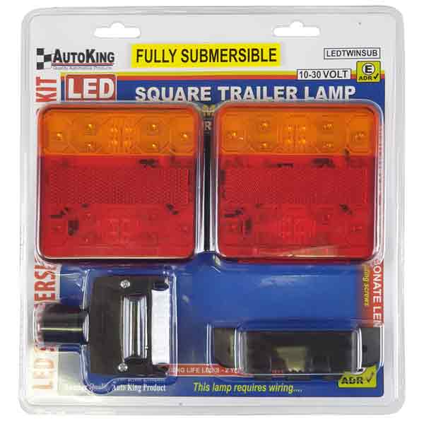 Submersible 40 LED Trailer Lamp Set 100 x 100mm - AUTOKING | Universal Auto Spares