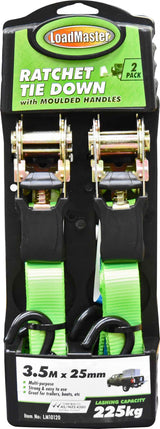2 Pieces 3.5 Meter Ratchet Tie Down Set - LoadMaster