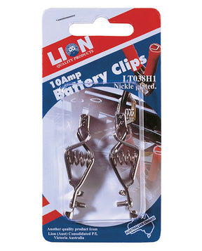 10 AMP Battery Clips Nickle Plated - LION
