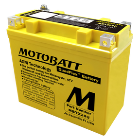 Motorcycle Battery AGM Drycell 12V 320CCA Quadflex Technology MBTX20U - Motobatt
