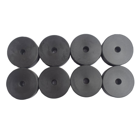8 Pieces Universal 1'' Polyethylene Body Lift Block 70mm Dia x 25mm High x 10mm Hole - Machter