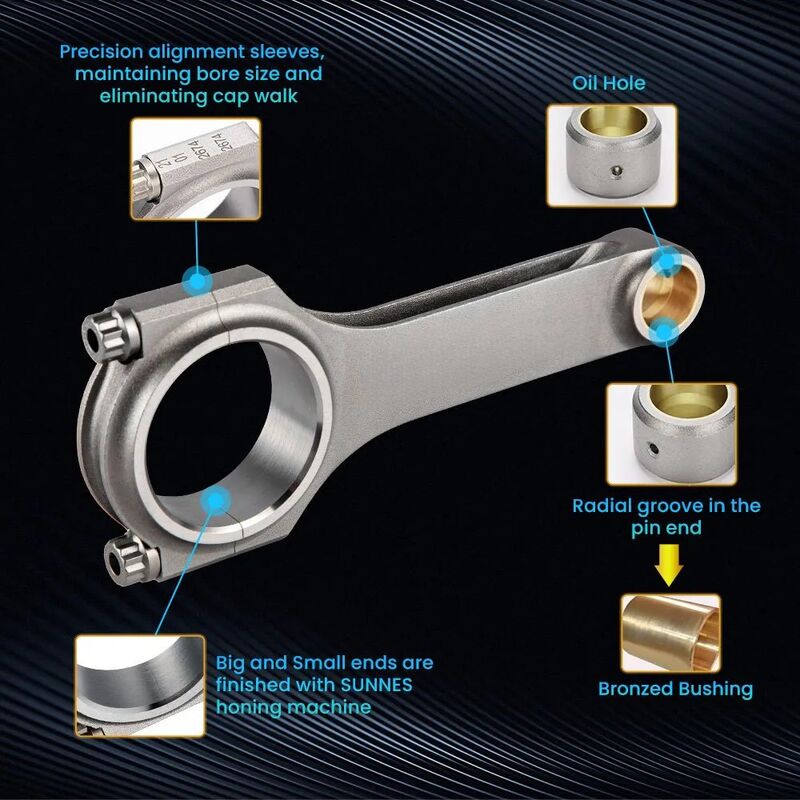 MAX PEEDING RODS 4340 EN24 Connecting Rods Fit For Subaru Forester Impreza Legacy EJ20 EJ25 WRX Sti MPR-CR-SB001 - Machter