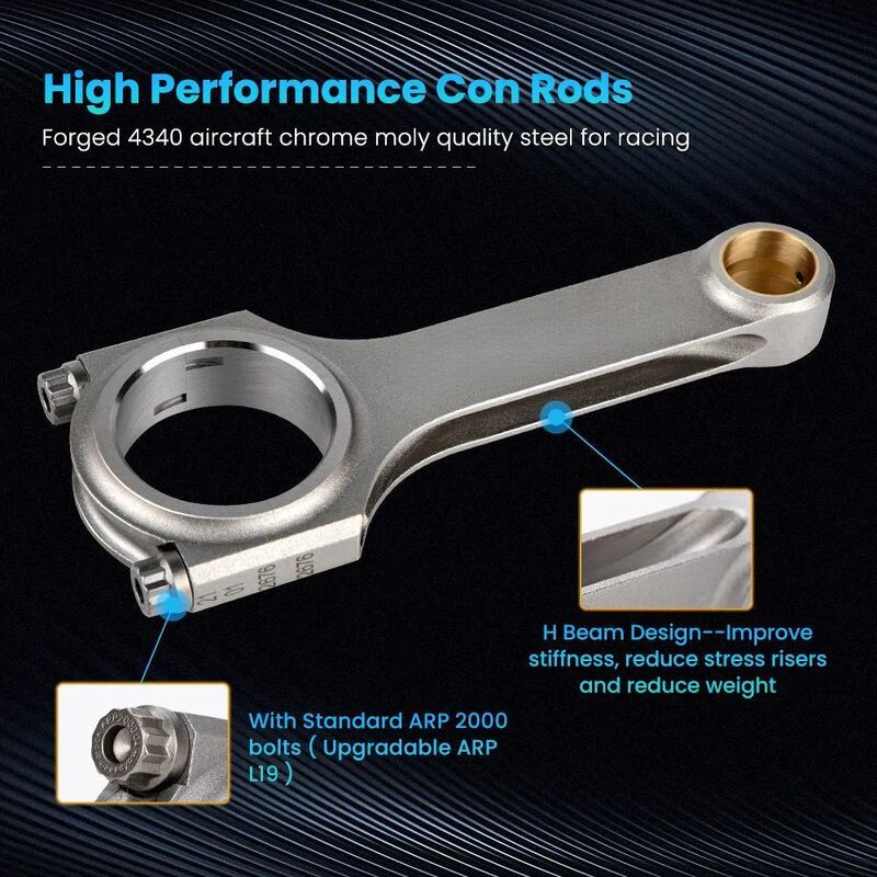 MAX PEEDING RODS 4340 EN24 Connecting Rods Fit For Subaru Forester Impreza Legacy EJ20 EJ25 WRX Sti MPR-CR-SB001 - Machter