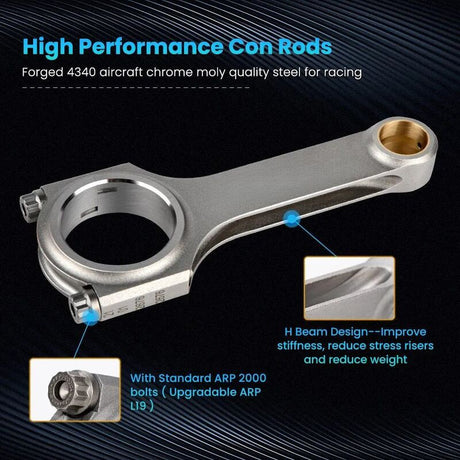 MAX PEEDING RODS 4340 EN24 Connecting Rods Fit For Subaru Forester Impreza Legacy EJ20 EJ25 WRX Sti MPR-CR-SB001 - Machter