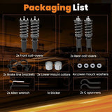 MAX PEEDING RODS 24 Levels Adjustable Coilover Fit For Honda Civic EC ED EE EF Lowering Kit 1988-1991 MPR-SA-HD001 - Machter