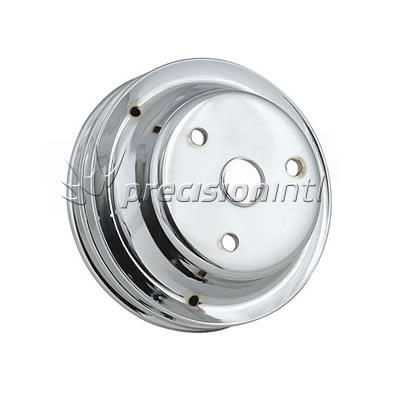 Chrome Crank Pulley-DBL GRV Chev SB -Long Water Pump MRG4977 - Mr Gasket