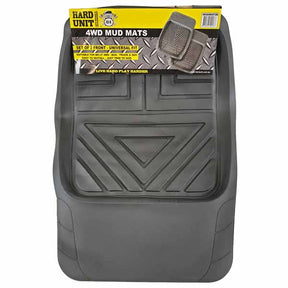 Mud Mat 2 Piece Front Only Black Universal Fit - HARD UNIT