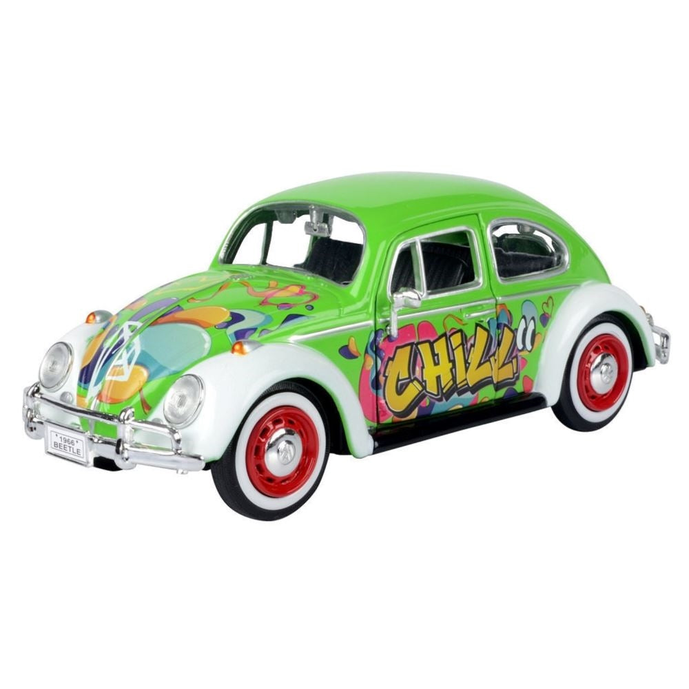 1966 Volkswagen Beetle Chill Graffiti Diecast Model Car 1:24 Scale (Approx. 18–20cm) Collectible | Universal Auto Spares