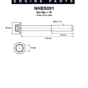 Head Bolt Set MAZDA R2 RF DIESEL NHBS001 - NASON