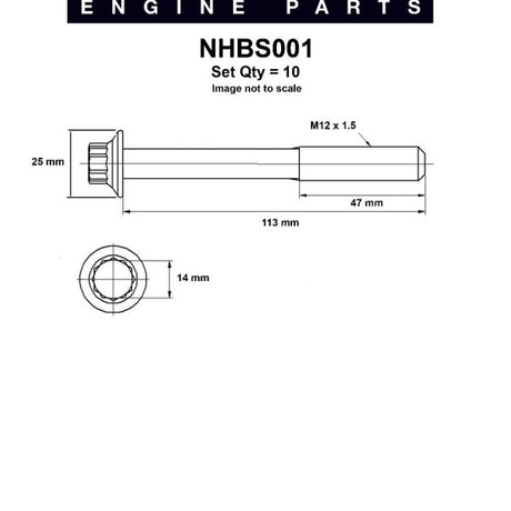 Head Bolt Set MAZDA R2 RF DIESEL NHBS001 - Nason