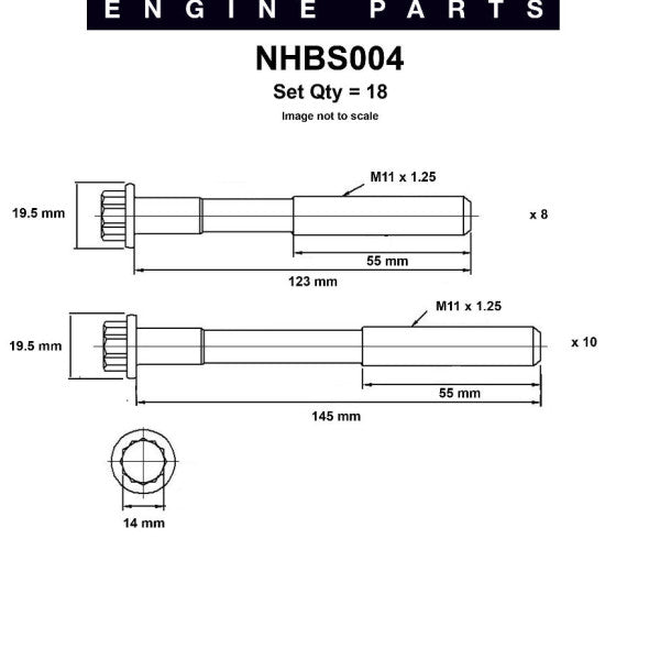 Head Bolt Set TOYOTA 1C 2C 2CT 3C 3CT NHBS004 - NASON