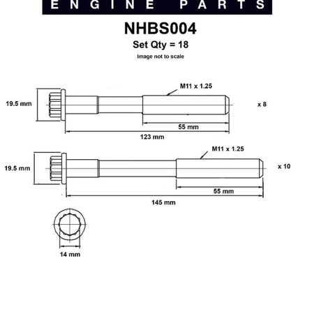 Head Bolt Set TOYOTA 1C 2C 2CT 3C 3CT NHBS004 - Nason