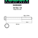 Head Bolt Set ISUZU 4JB1 4JB1T 4JH1-T R NHBS009 - Nason