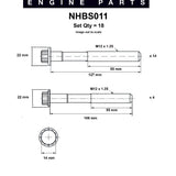 Head Bolt Set TOYOTA 2L 2LT 3L 5L 5L-E NHBS011 - Nason