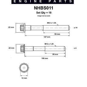 Head Bolt Set TOYOTA 2L 2LT 3L 5L 5L-E NHBS011 - NASON