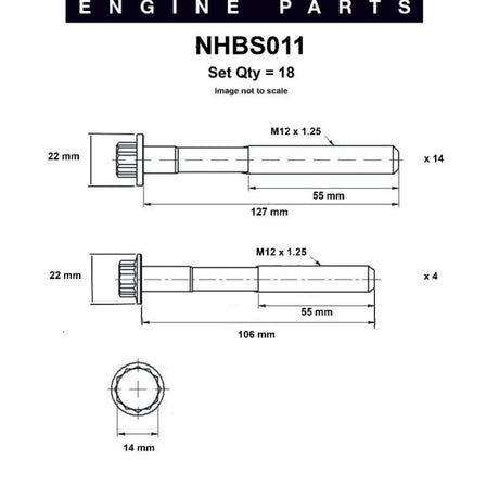 Head Bolt Set TOYOTA 2L 2LT 3L 5L 5L-E NHBS011 - Nason