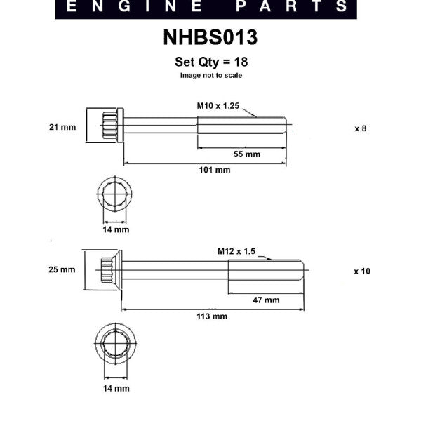 Head Bolt Set MAZDA WL WL-T NHBS013 - NASON