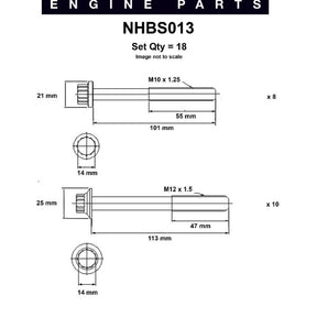 Head Bolt Set MAZDA WL WL-T NHBS013 - NASON