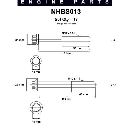 Head Bolt Set MAZDA WL WL-T NHBS013 - Nason
