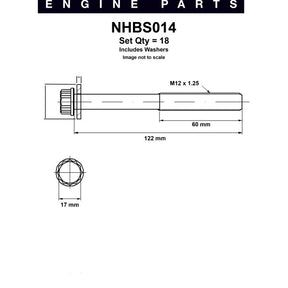 Head Bolt Set TOYOTA B 11B 14B 15B NHBS014 - NASON